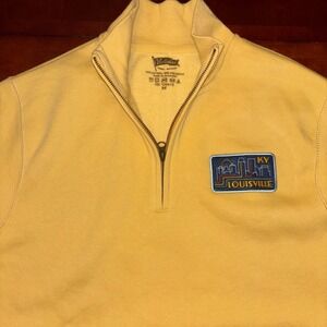 Louisville KY Skyline Patch | Vanguard Quarter Zip Sweatshirt | Yellow | Mens M